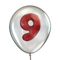 Number NINE 9 in transparent balloon 3D