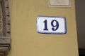 Number Nineteen Sign