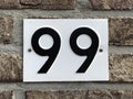 Number ninety nine - 99 Royalty Free Stock Photo