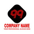 Number ninety nine. Simple logo in the vector