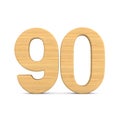 Number ninety on white background. Isolated 3D illustration