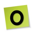 Number 0 on Note paper pad green on white background,text on paper Royalty Free Stock Photo