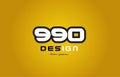 990 number numeral digit white on yellow background