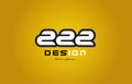 222 number numeral digit white on yellow background