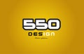 550 number numeral digit white on yellow background