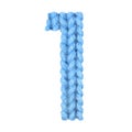 Number 1 one alphabet, color blue