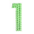 Number 1 one alphabet, color green