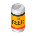 Number one beer can icon, isometric style