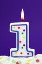 Number one birthday candle