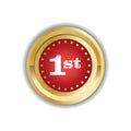 Number one first place golden medal icon isolated sticker badge logo design elements Royalty Free Stock Photo