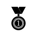 Number one gold medal icon, black simple style Royalty Free Stock Photo