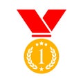 Number one gold medal vector icon Royalty Free Stock Photo