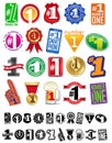 The Number One #1 Great Seals and Badges Collection Royalty Free Stock Photo