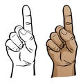 Number One Hand Finger Pointing Up Isolated Vector Illustration Royalty Free Stock Photo