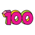 number 100 or one hundred logo design vector illustration Royalty Free Stock Photo