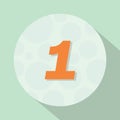 Number one 1 illustration with flat style in circle with long shadow Royalty Free Stock Photo