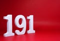 Number One nine One  191  on Red Background with Copy Space - Police emergency call number Concept Royalty Free Stock Photo