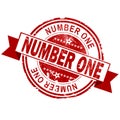 Number one red vintage stamp Royalty Free Stock Photo