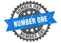 number one round grunge stamp. number one Royalty Free Stock Photo