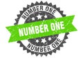 number one round grunge stamp. number one Royalty Free Stock Photo