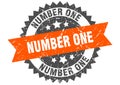 number one round grunge stamp. number one Royalty Free Stock Photo