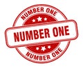 number one stamp. number one round grunge sign. Royalty Free Stock Photo