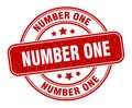 number one stamp. number one round grunge sign. Royalty Free Stock Photo