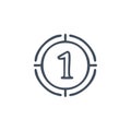 Number One Target Icon Hand Drawn Illustration First Place Vector Design Royalty Free Stock Photo