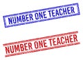 Rubber Textured NUMBER ONE TEACHER Seal with Double Lines
