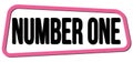 NUMBER ONE text on pink-black trapeze stamp sign