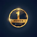 Number one winner label in golden badge style Royalty Free Stock Photo