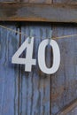 Number 40 pegged on string Royalty Free Stock Photo