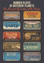 Number Plates of Different Planets
