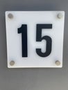 Number 15 Printed on the Plexiglass Plastic