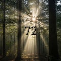 The number 72 is prominently displayed in the center of the image Royalty Free Stock Photo