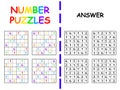 Number puzzles set for children vector illustration