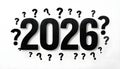 number 2026 with question mark Royalty Free Stock Photo