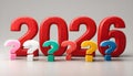 number 2026 with question mark Royalty Free Stock Photo