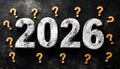 number 2026 with question mark Royalty Free Stock Photo