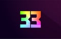 33 number rainbow colored logo icon design