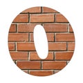 Number 0 - Red brick wall background Royalty Free Stock Photo