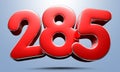 Number 285 red 3D. Royalty Free Stock Photo