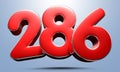 Number 286 red 3D.