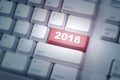 2018 number on red keyboard button Royalty Free Stock Photo