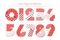 Number set with hearts. Vector illustrations. Romantic and love illustrations and typography for Happy Valentines Day