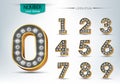 Number set with realistic lamp