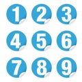 Number set sticker blue