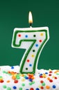 Number seven birthday candle Royalty Free Stock Photo