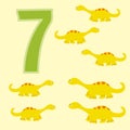 Number 7. Seven dinosaurs (Diplodocus).