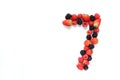 Number seven with fruits Royalty Free Stock Photo